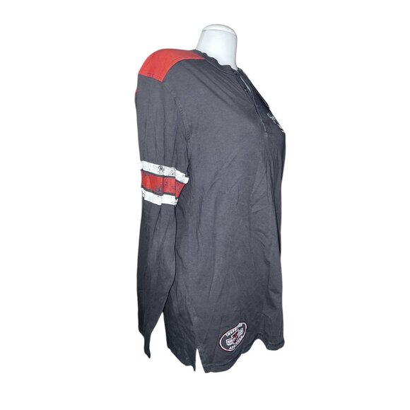 Harley-Davidson Motorcycles Genuine Oil Can Henley Long-Sleeve Shirt Size Large - Picture 6 of 7